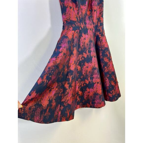 Vera Wang Women’s Jacquard Open Back Fit Flare Dress Dark Romantic Gothic Sz 6 - Picture 5 of 14